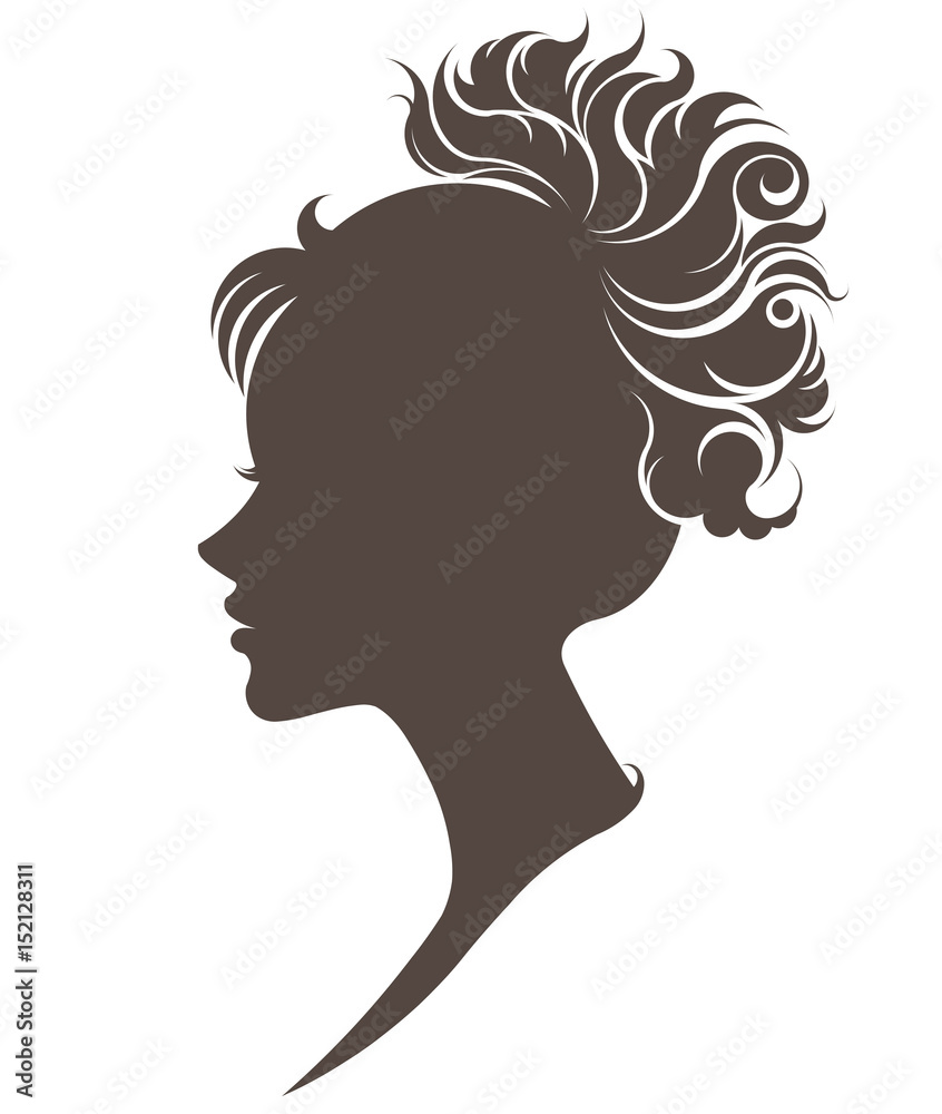 illustration vector of women silhouette icon on white background