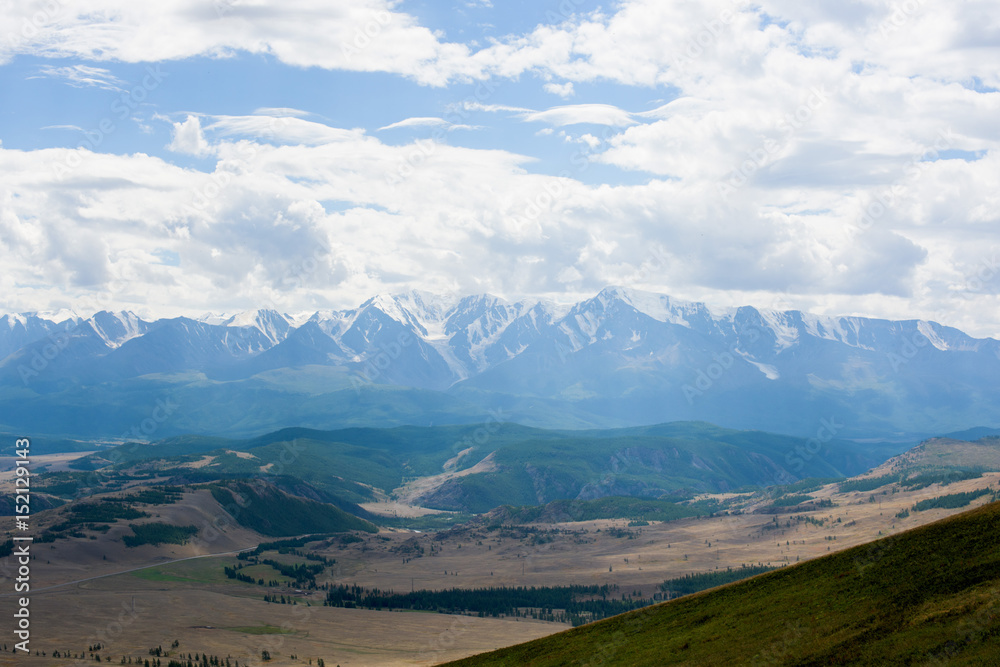 Fototapeta premium Autumn desert steppe landscape view