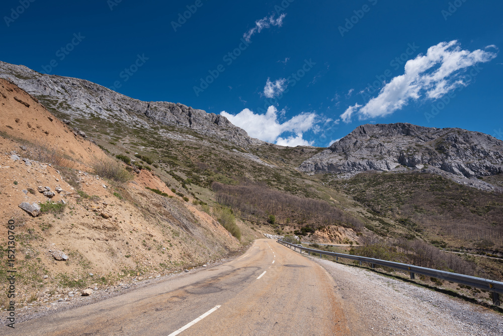 Mountain road in Palencia province, castilla y Leon, Spain.