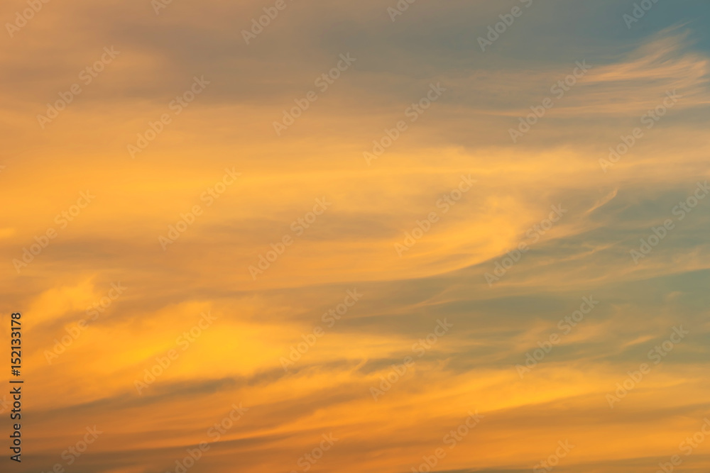 Beautiful sky and orange cloud befor sunrise