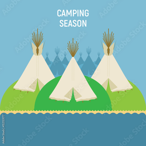 Tourist Indian tents for outdoor recreation