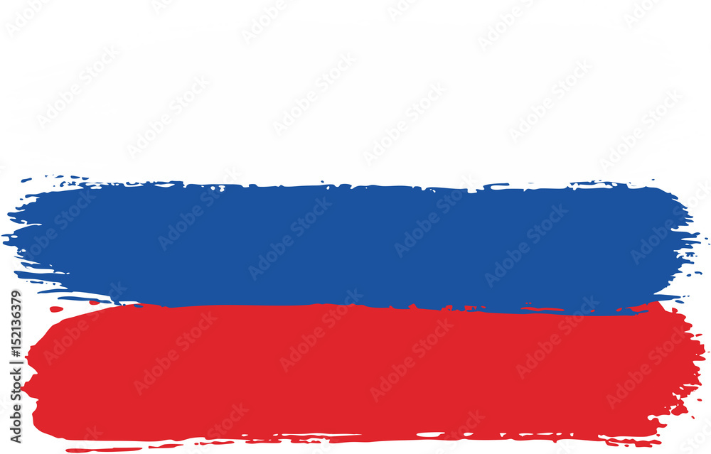 Russia Flag Vector Hand Painted with Rounded Brush Russia Flag Vector Hand Painted with Rounded Brush