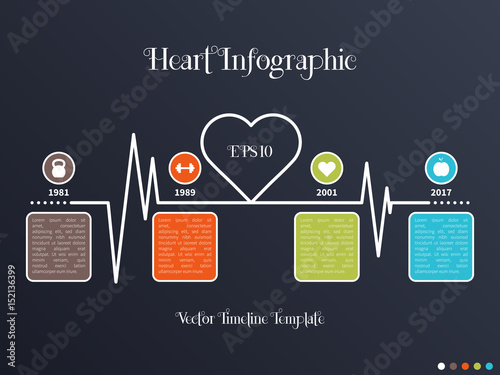 Infographic timeline template with heart