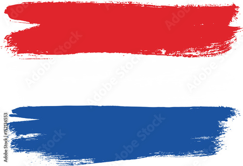 Netherlands Flag Vector Hand Painted with Rounded Brush