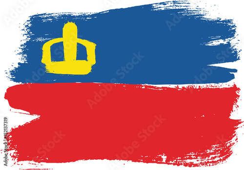 Liechtenstein Flag Vector Hand Painted with Rounded Brush
