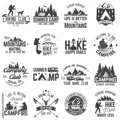 Set of extreme adventure badges. Concept for shirt or logo, print, stamp or tee.