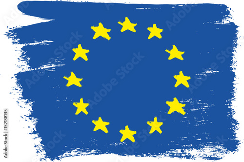 European Union Flag Vector Hand Painted with Rounded Brush