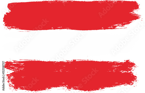 Austria Flag Vector Hand Painted with Rounded Brush