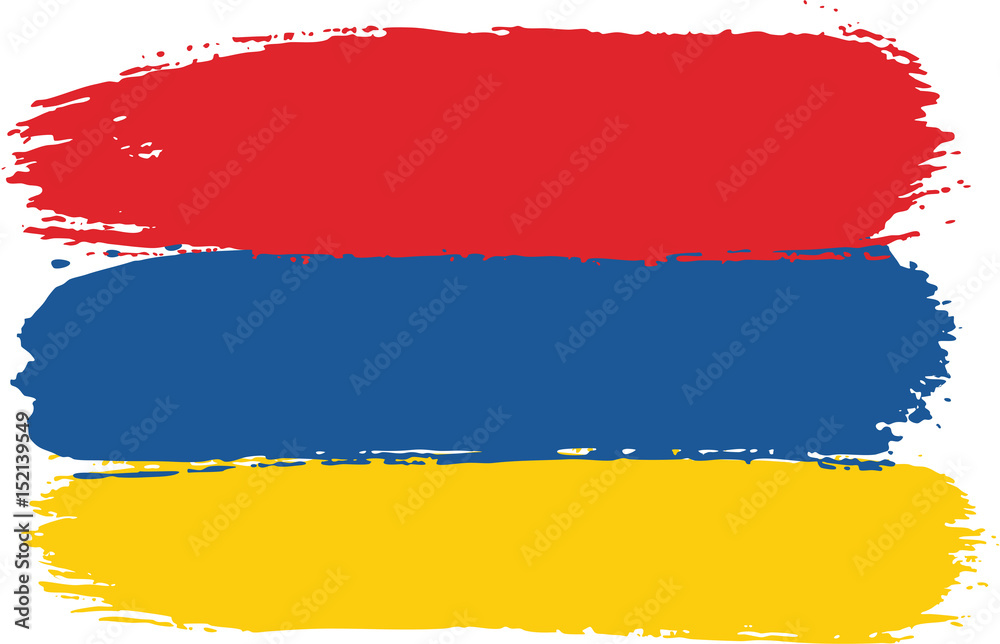 Armenia Flag Vector Hand Painted with Rounded Brush