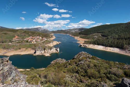 Scenic landscape of Lake camporredondo in Palencia, Castilla y León, Spain. photo