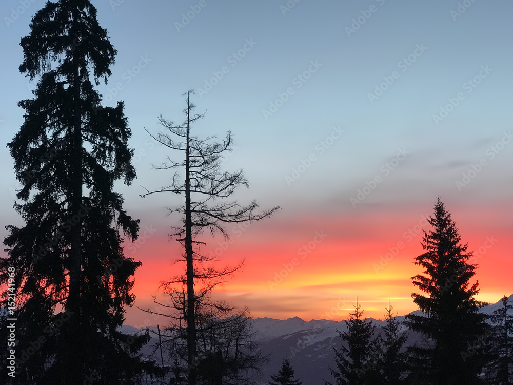 Sunset over the french alps. A wonderful evening in Les Arcs ended with this captivating scene.