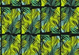 Hand drawn vector abstract tropical seamless pattern with exotic jungle palm leaves and freehand textures in green colors.Wedding,birthday,save the date,fashion fabric,header,headline,anniversary