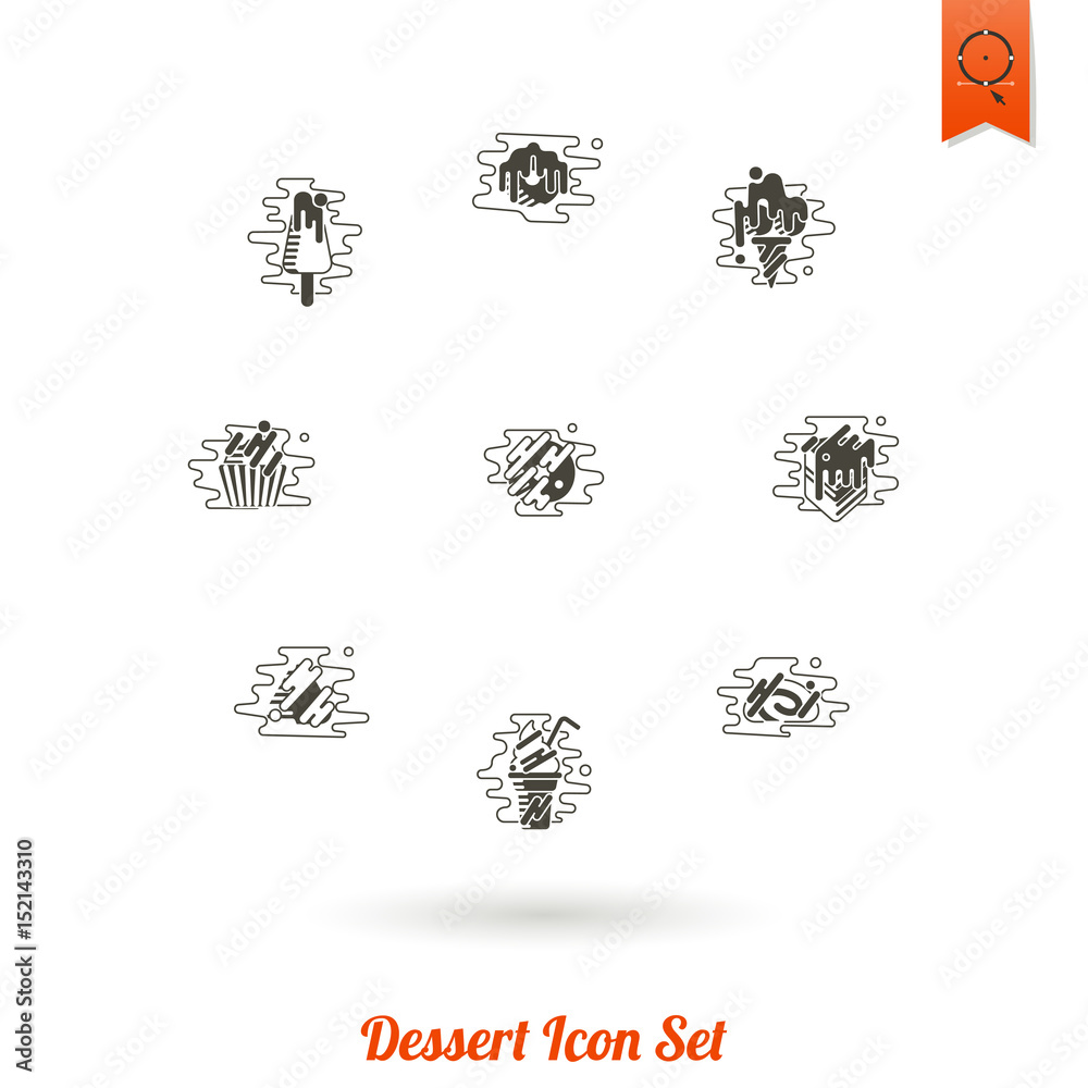 Dessert Icon Set in Modern Flat Design Style Dessert Icon Set in Modern Flat Design Style