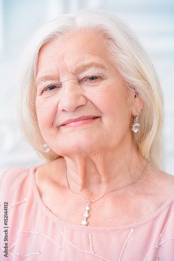 close-up portrait of granny Stock Photo