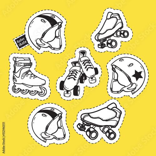 Summer outdoor activities sport equipment patch badges collectio