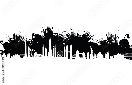 Cityscape splash background