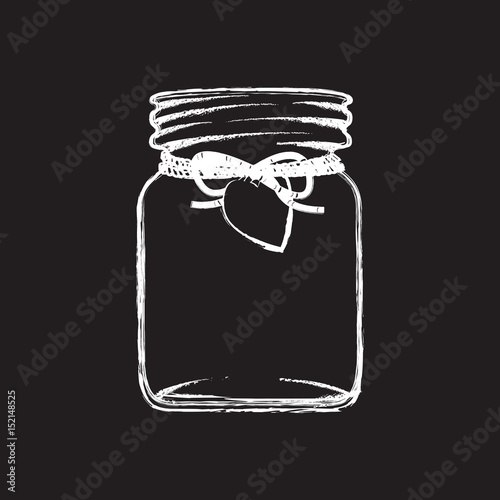 Black and white jam jar illustration