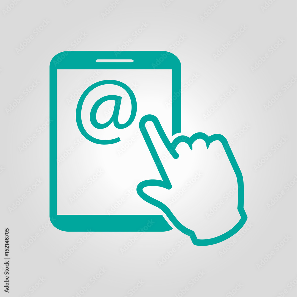Touch screen tablet PC sign icon. Hand pointer symbol. Mail on Screen Tablet PC. Touch screen tablet PC sign icon. Hand pointer symbol. Mail on Screen Tablet PC.