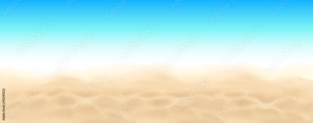 Beach sand and sky vector landscape background