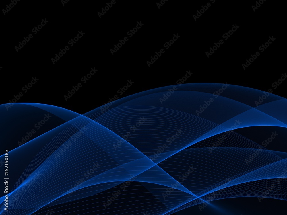 Abstract Light blue wave on black background Abstract Light blue wave on black background