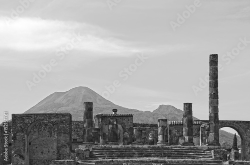 The Forum and Mount Vesuvius in Pompeii, Italy