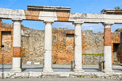Ruins of Edificio di Eumachia in Pompeii, Italy