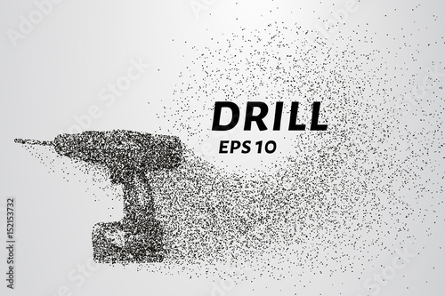 Drill of the particles. The drill consists of small circles and dots. Vector illustration.