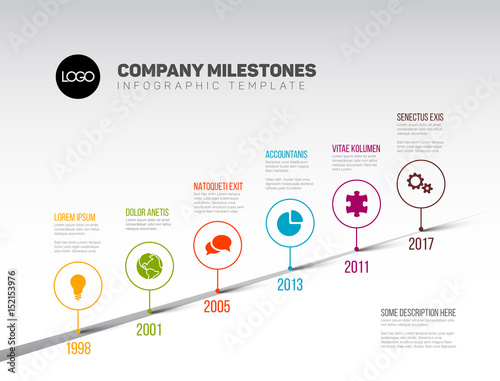 Infographic Timeline Template with pointers