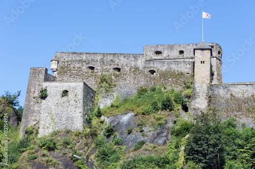 View at walls of medieval Castle Bouillon in Belgium photo