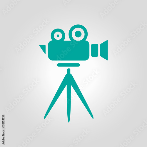 Cinema camera icon. Flat design style. Vector.