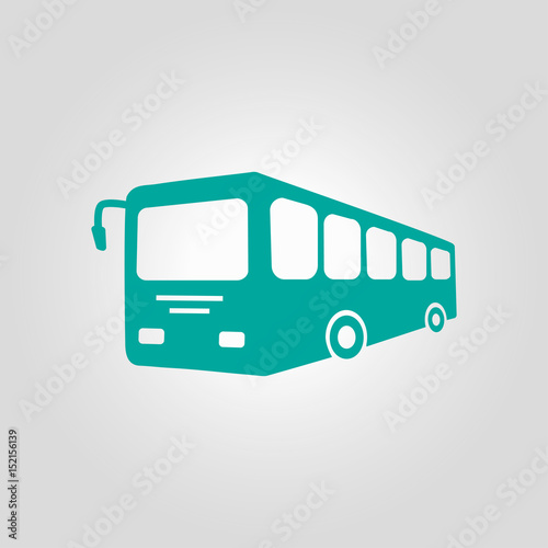 Bus sign icon. Public transport symbol. Flat design style.
