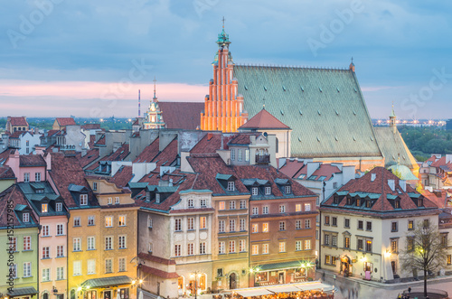 Warsaw, Poland, panorama of old city with st John cathedral