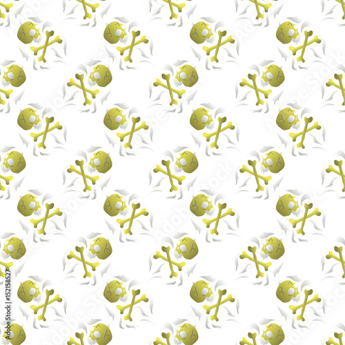 Old Retro Human Skull Seamless Random Pattern