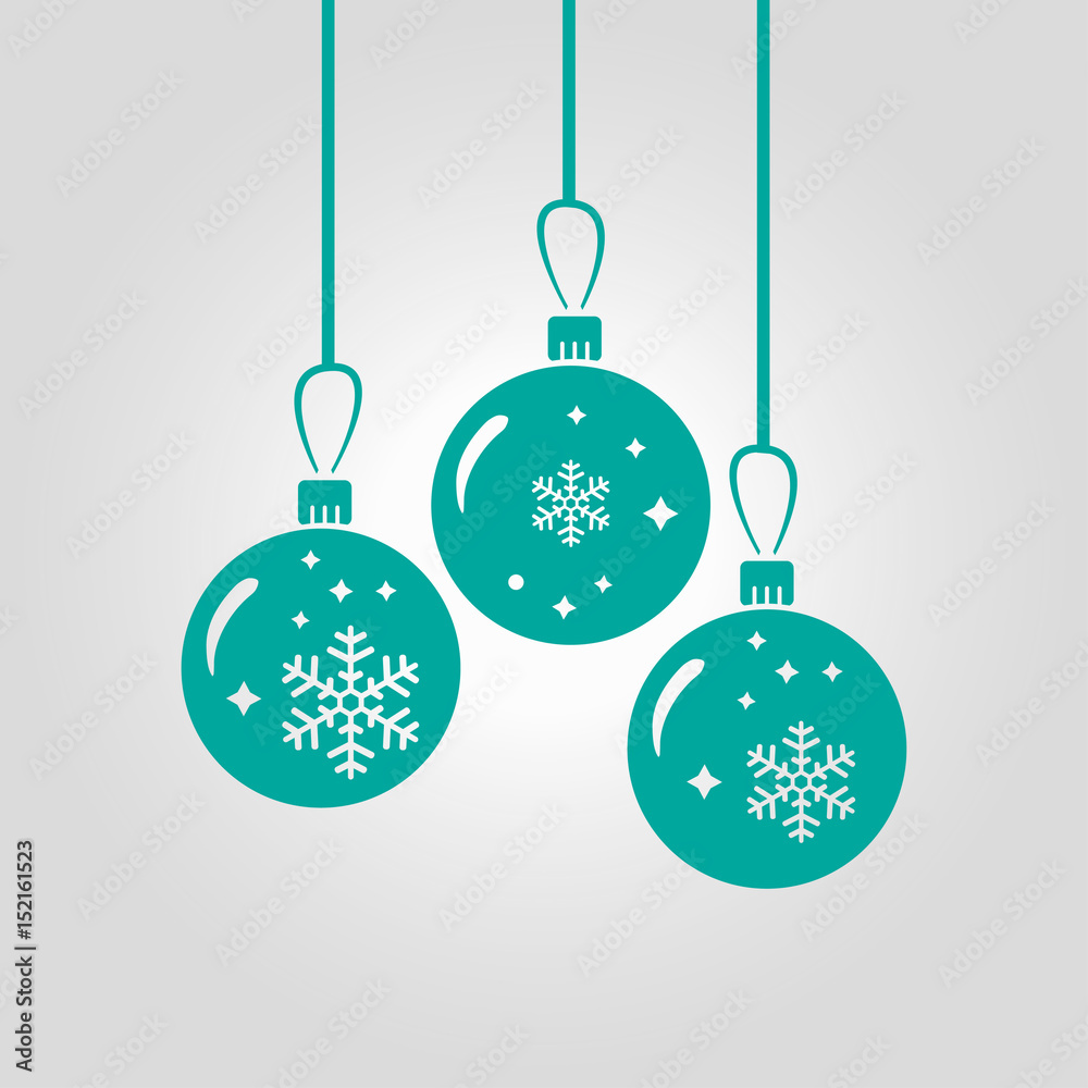 Christmas balls icon. New Year decoration. All to celebrate the New Year and Christmas.
