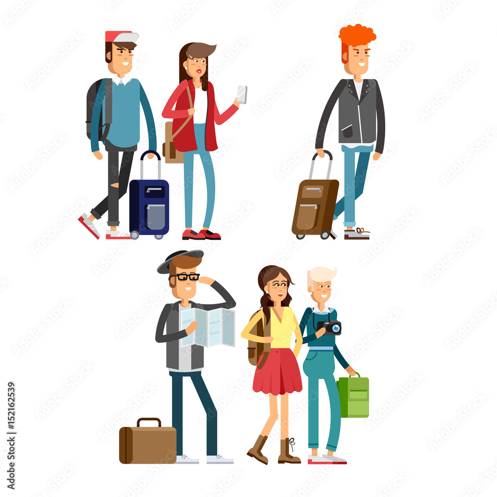 Obraz premium Students traveling vocation time