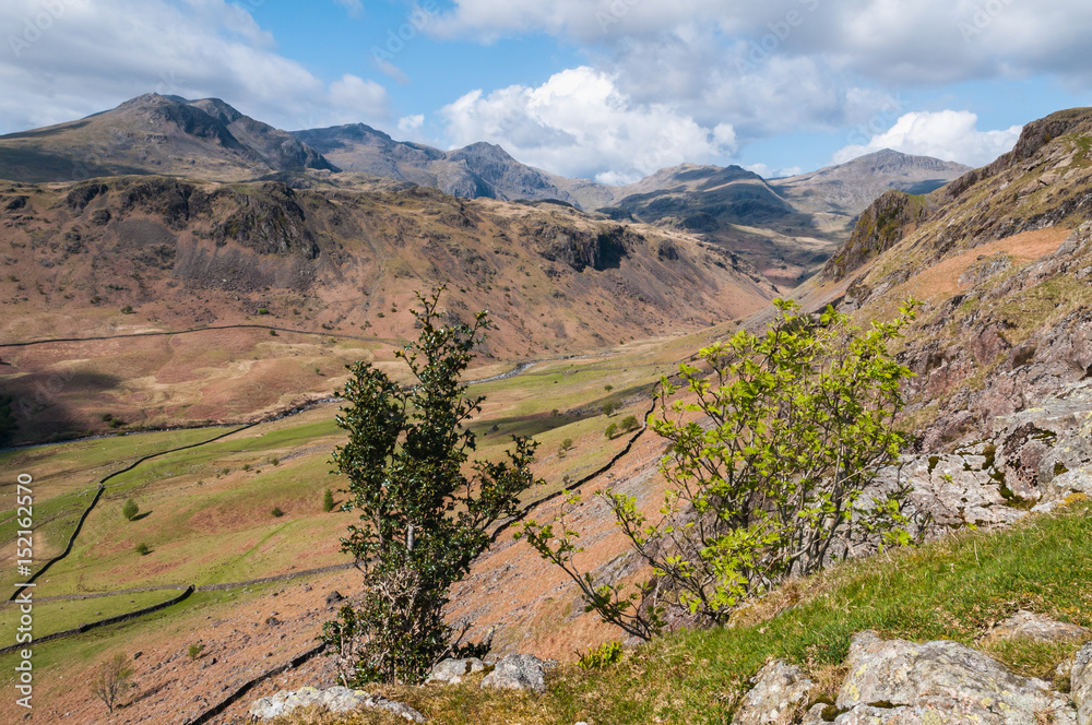 View of the Scafell Range from Hardknott Pass.