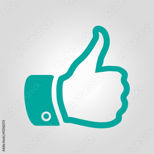 Wallpaper Mural Like  icon. Hand finger up sign. Thumb up symbol. Flat design style.  Torontodigital.ca