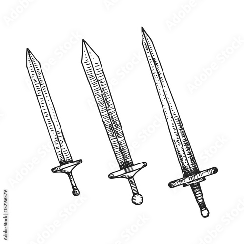 Swords vector hand drawing