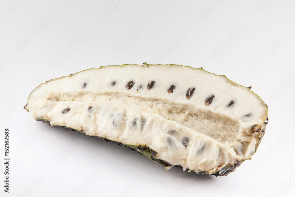 Soursop (Annona muricata) isolated on white background Soursop (Annona muricata) isolated on white background