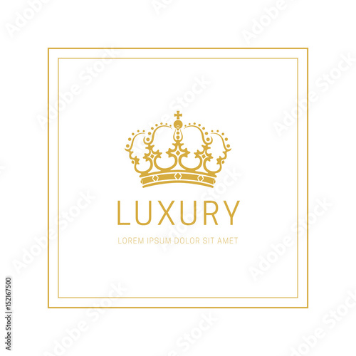 Vintage Crown abstract Logo design. King and Queen Royal symbol. Premium and luxury Logotype concept icon vector template.