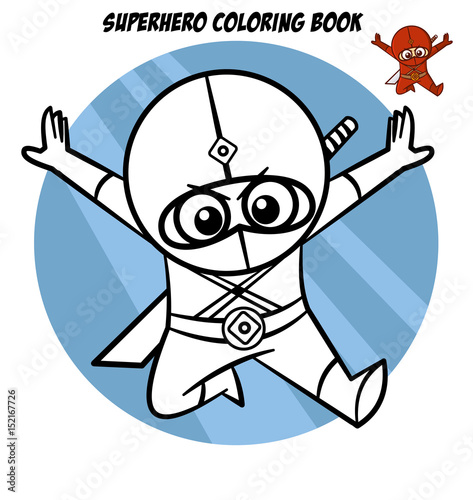 Superhero Coloring Book. Comic character isolated on white background