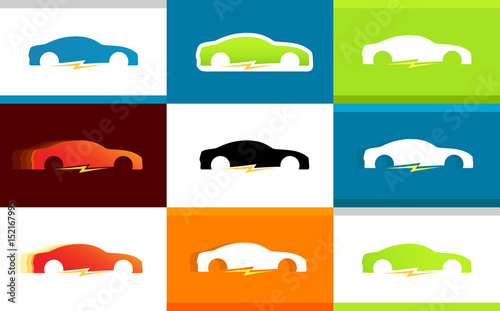 Colorful Logos of Electro Cars