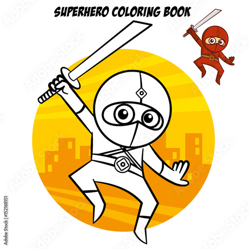 Superhero Coloring Book. Comic character isolated on white background