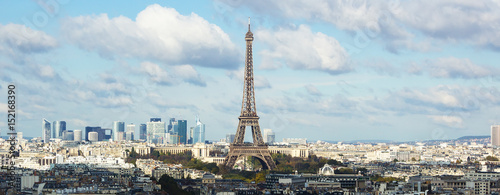 View on Eiffel Tower and panorama of Paris