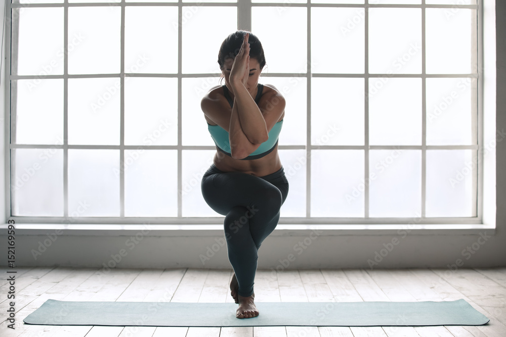 Fototapeta premium Young Woman Doing Yoga Pose Exercise Healthy Lifestyle