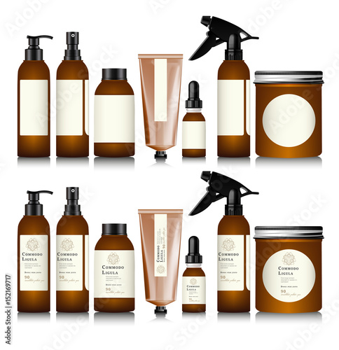 Realistic brown bottle for cosmetic
