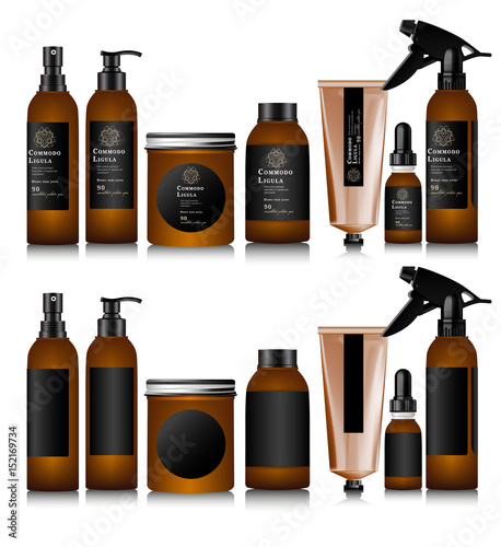 Realistic brown bottle for cosmetic