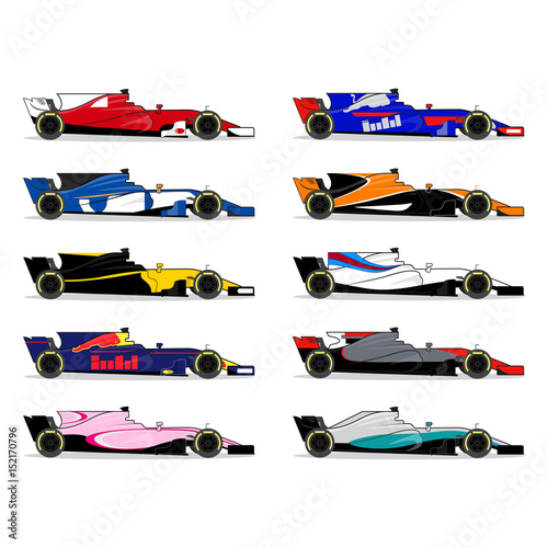 Race car set. Racing championship