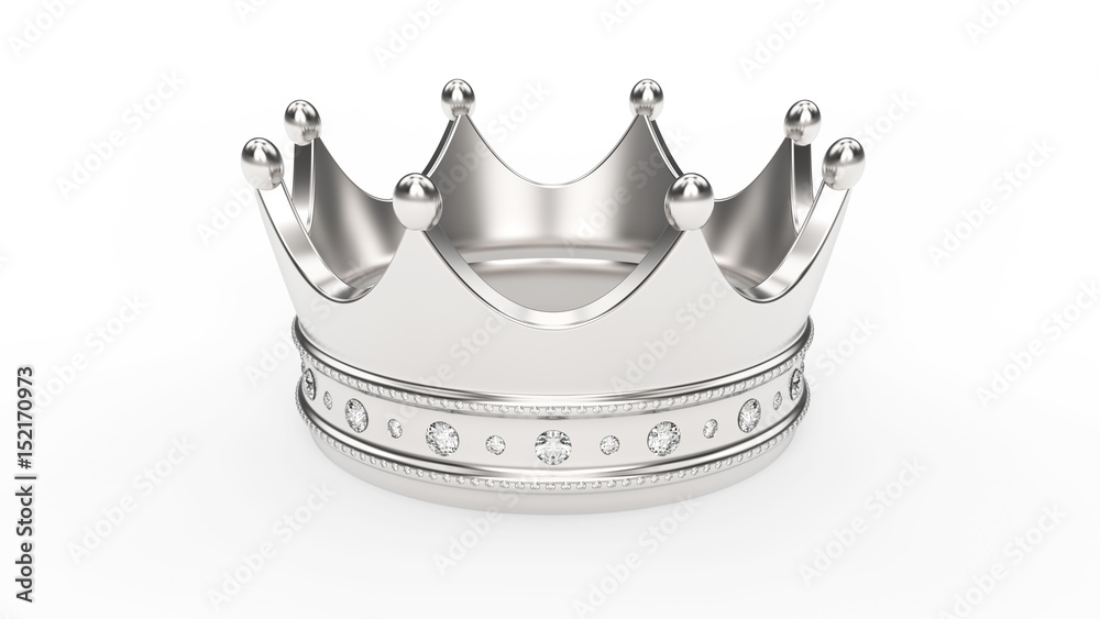 3D illustration gold silver crown tiara with diamonds 3D illustration gold silver crown tiara with diamonds