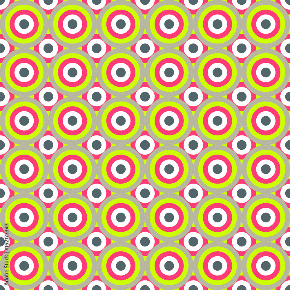 Seamless abstract pattern made by vivid shiny circles